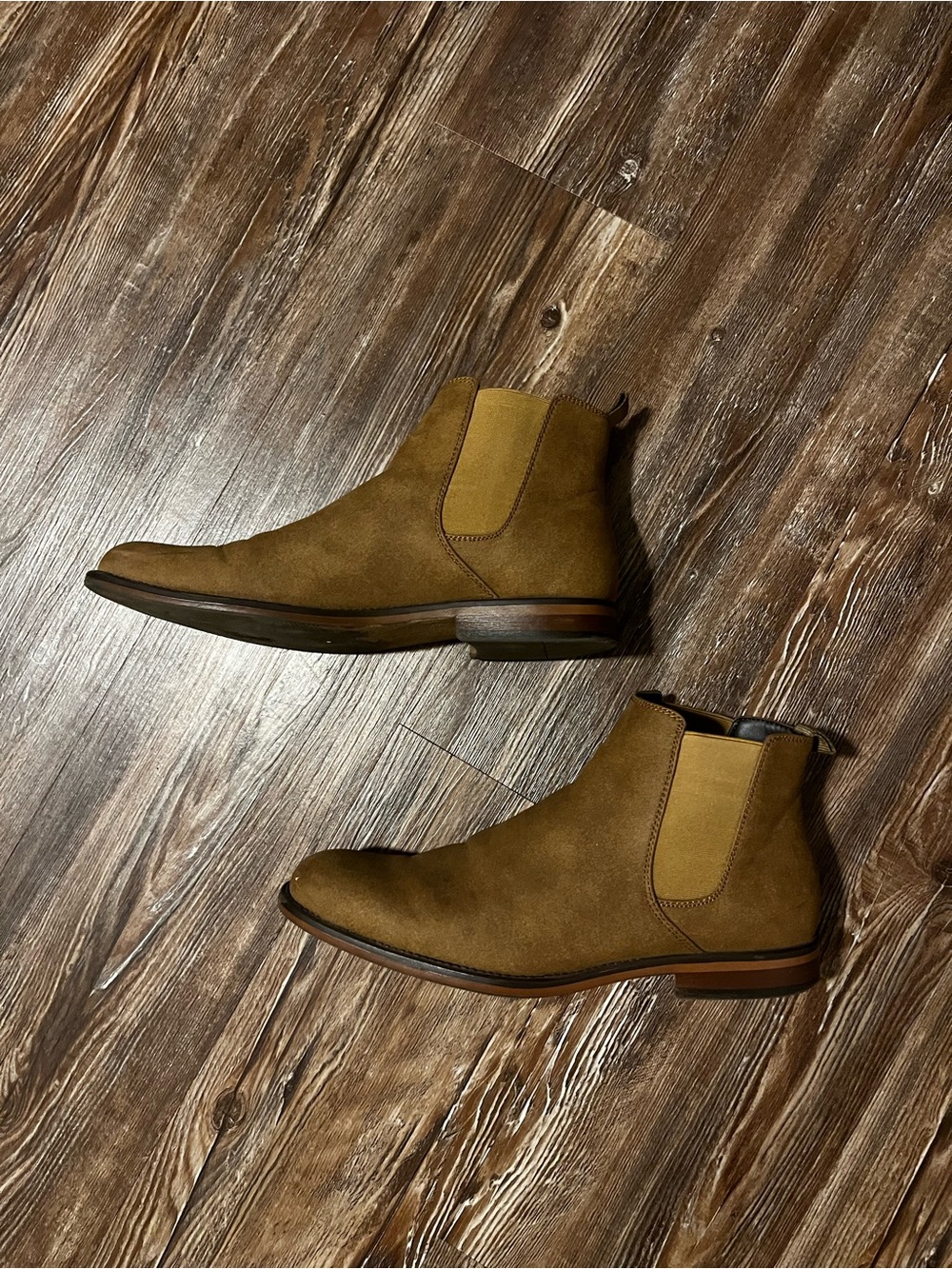 Men's Suede Chukka Boots in Light Brown - Classic Pull-On Chelsea Style